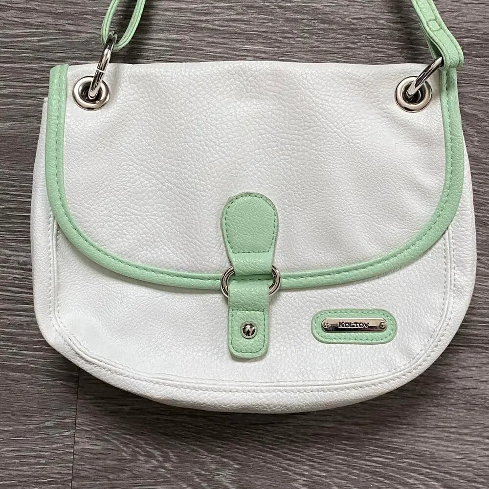 Mint and white koltov shoulder bag